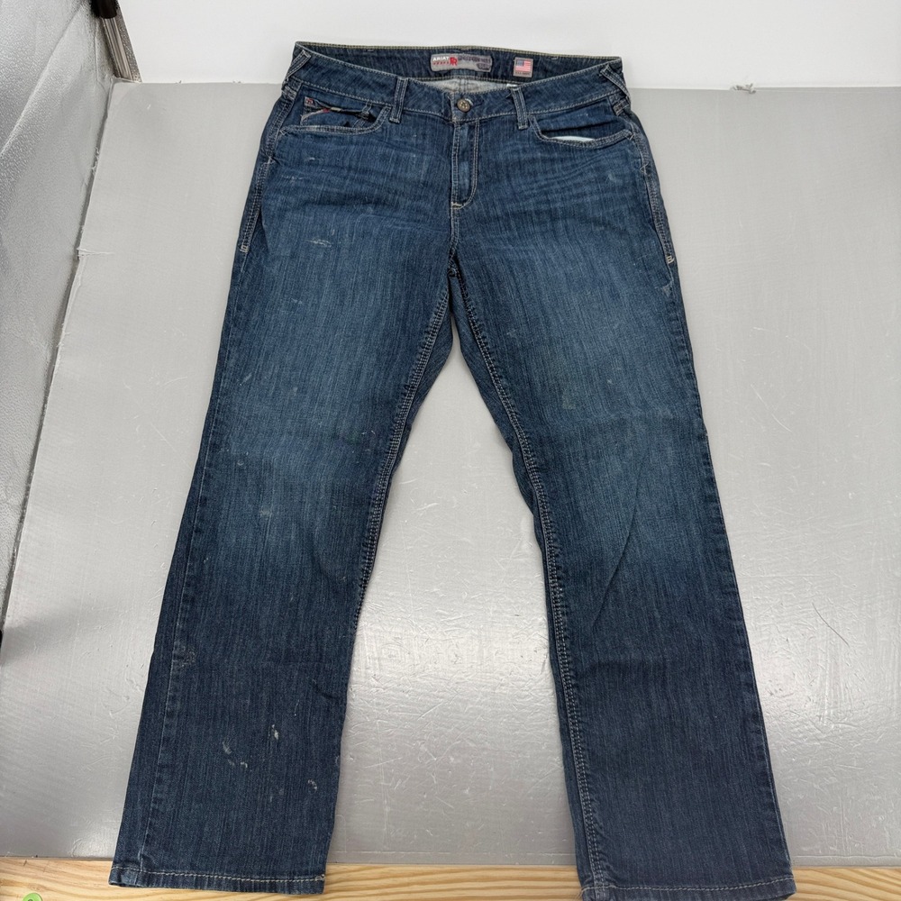 Ariat Real Perfect Rise Slim Jeans Womens 32S‎ Medium Wash Western Straight Leg